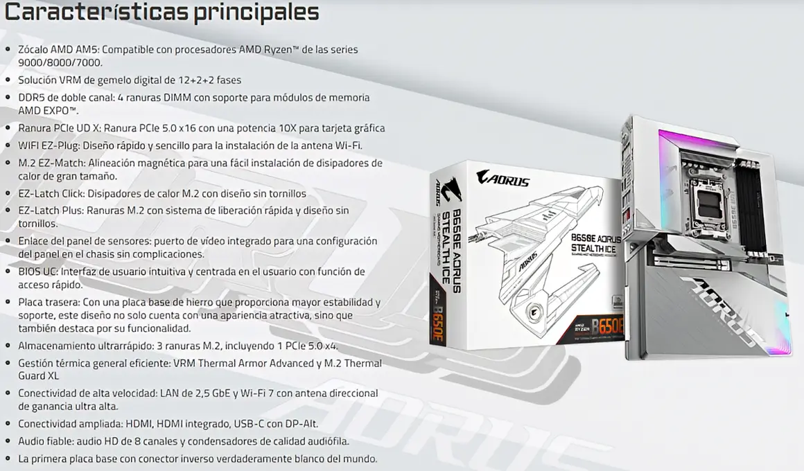 Gigabyte B650E AORUS STEALTH ICE